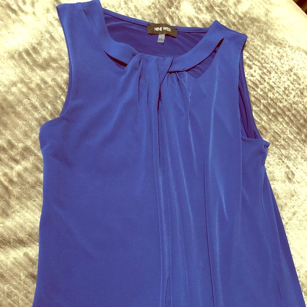 Royal Blue Nine West Blouse with front cut outs